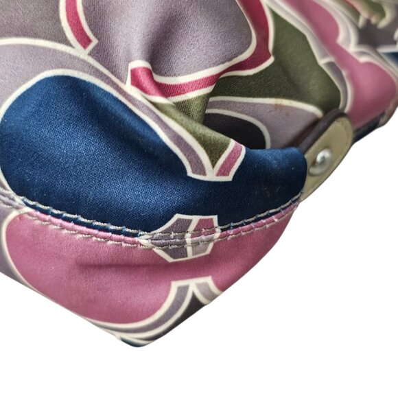 Coach Ashley Scarf Print Y2K Sateen Leather Trim Crossbody Shoulder Bag COA - Picture 11 of 15